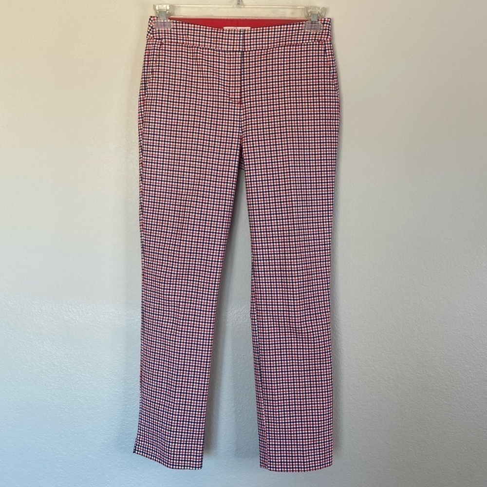 Boden Richmond 7/8 trousers women’s 4 four red black houndstooth EUC